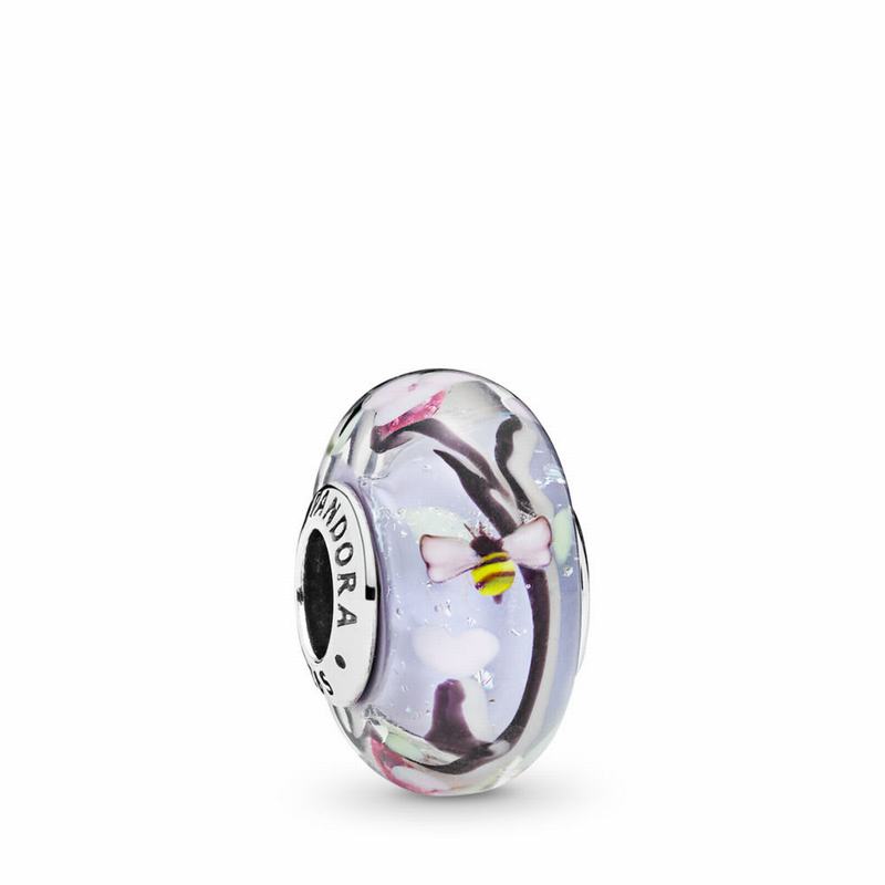 Pandora Enchanted Garden Charm - Sterling Silver/Glass/Black - Canada | KZ6566NF